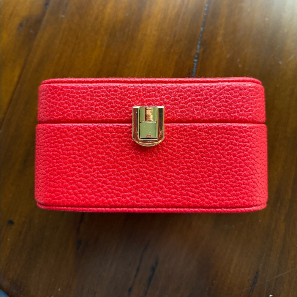 Red Faux Leather Jewelry Box